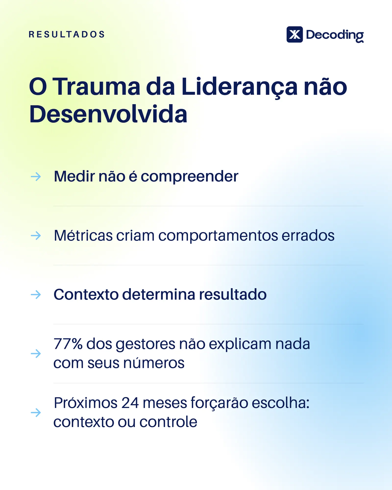 Os números estão matando sua liderança